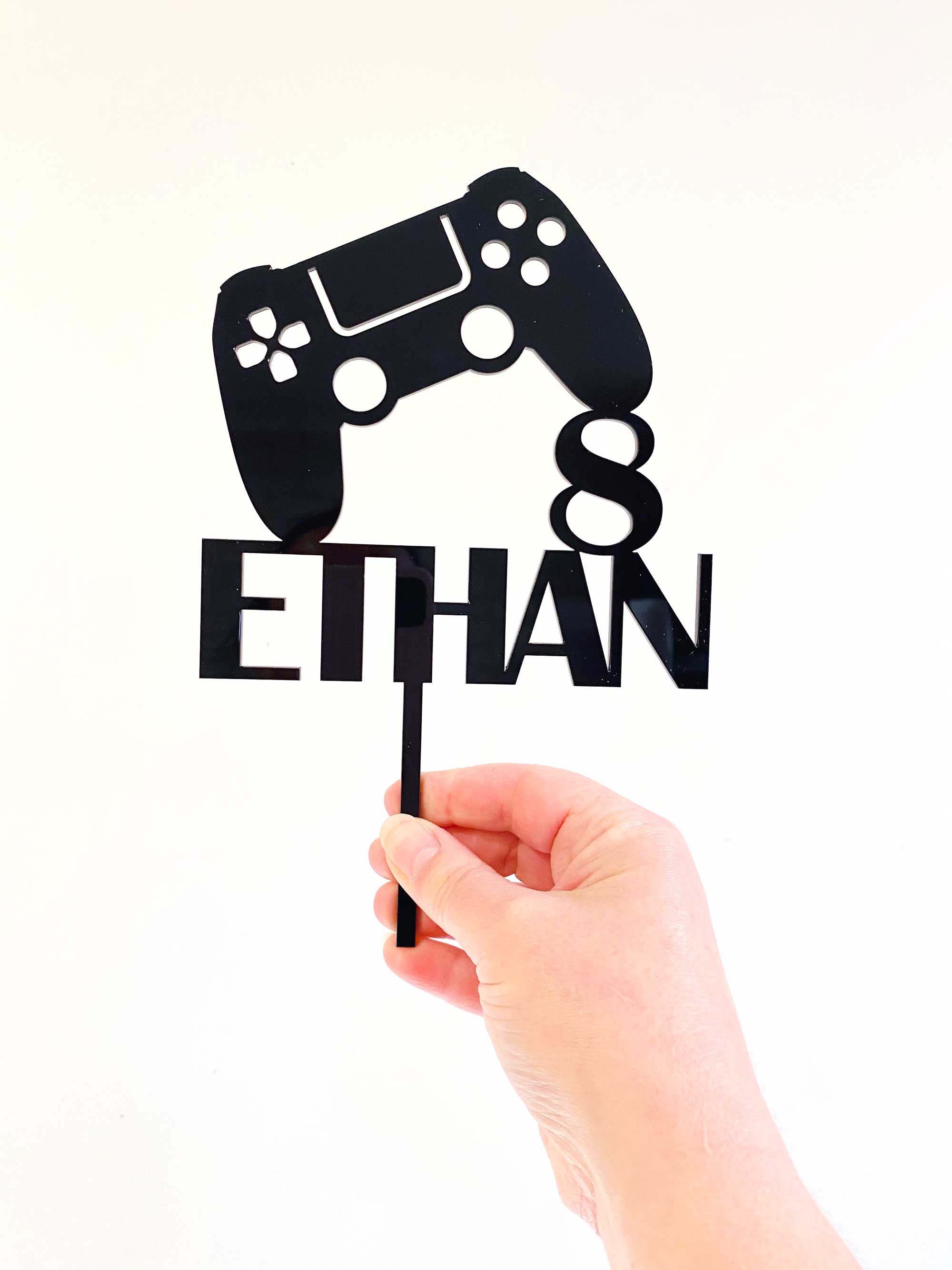 Personalised Playstation Birthday Cake Topper - Gamers PS4 Controller  Birthday Cake Decoration