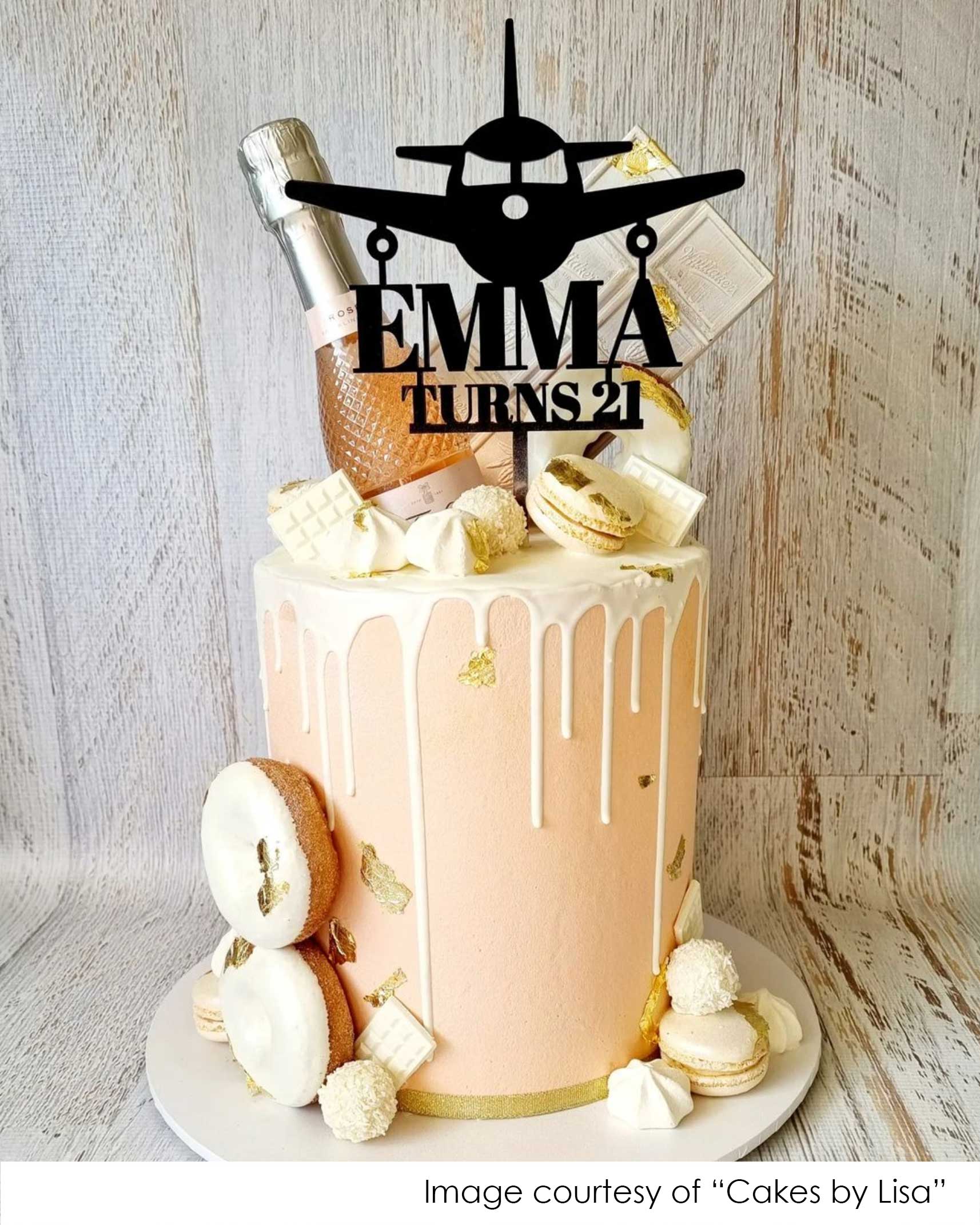 Pilot Themed Cake With Air Plane Silhouette