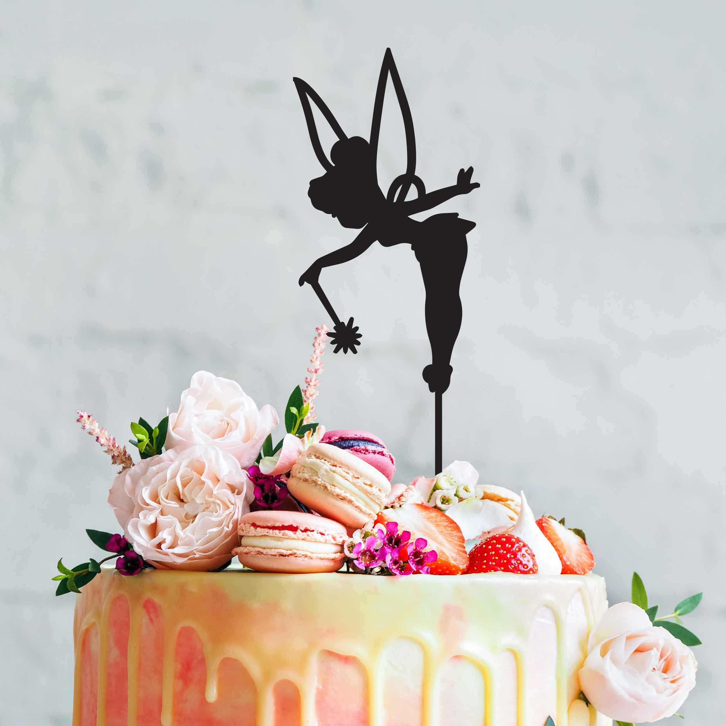 Disney Princess Tinkerbell Cake Ornament Cake Cupcake Topper Cake Flag Girl  Birthday Party Cake Decoration Anniversaire Supplies - AliExpress