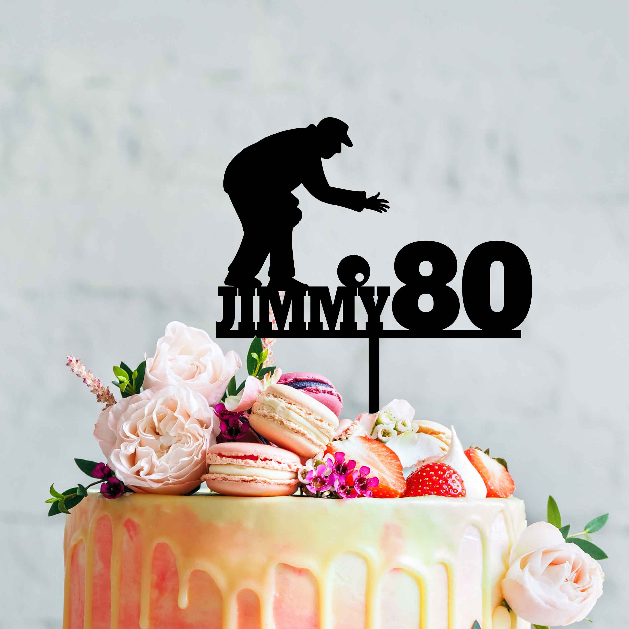 Wild Flowers 80th Birthday Cake - Pink Cocoa