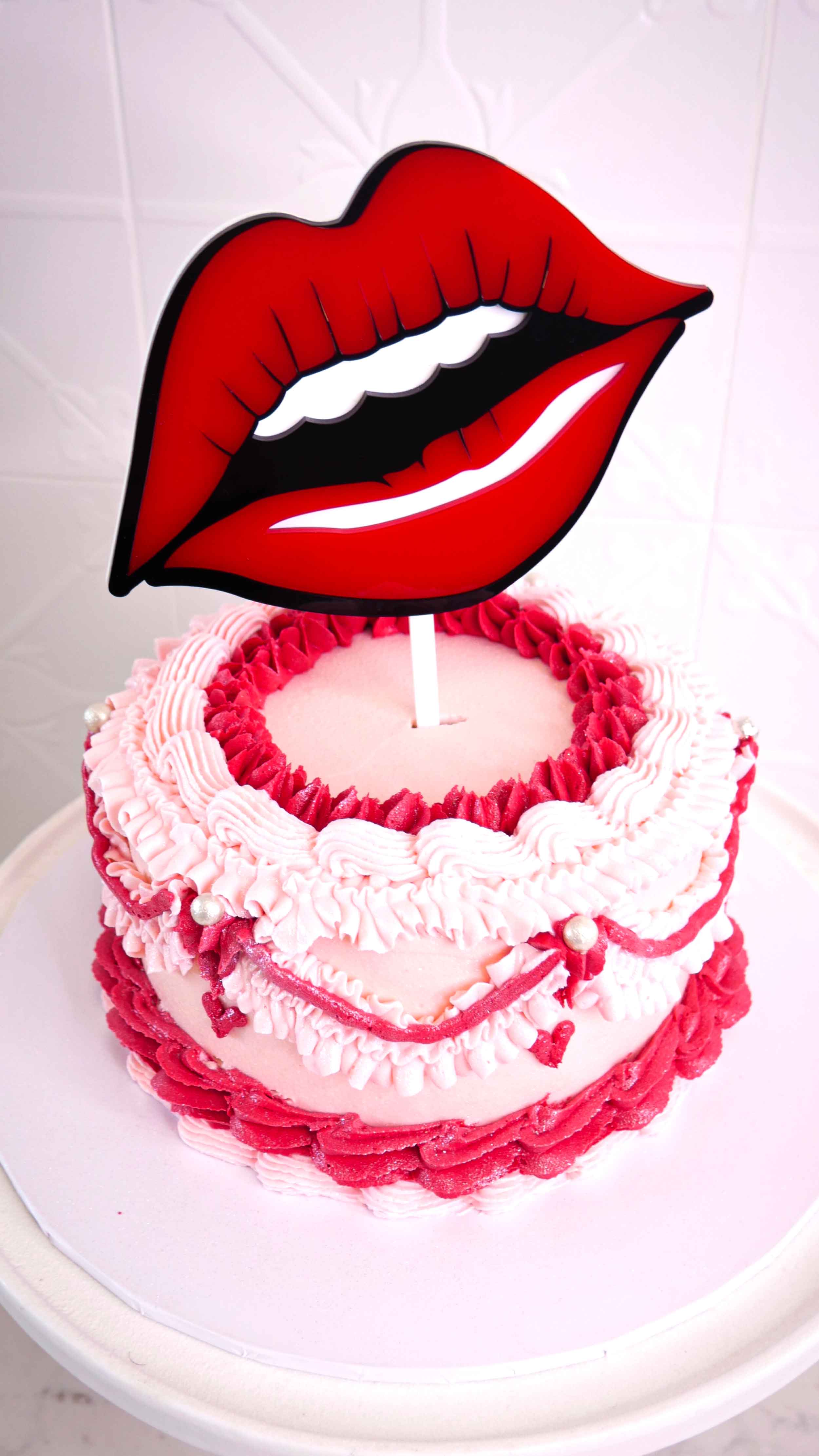 Mischief Munch - 6” strawberry lips cake with vanilla... | Facebook