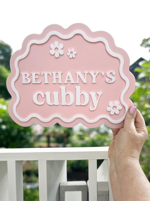 Personalised Arch Flower Cubby House Sign | Custom Name Plaque
