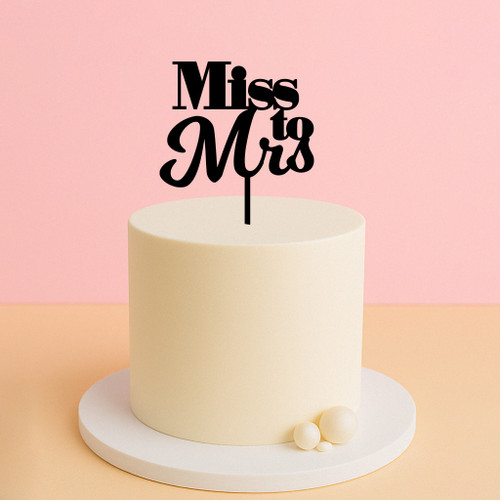 Miss to Mrs Cake Topper – Modern Engagement or Bridal Shower Decoration (11110): retailer-supplied image