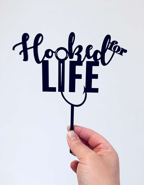 Hooked for Life Cake Topper