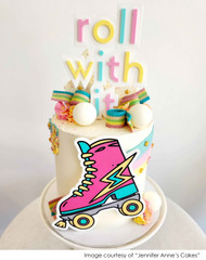 Roll With It Roller Skate Cake - pastel pink