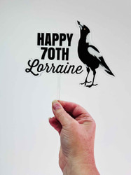 Custom Aussie Magpie & AFL Fan Birthday Cake Topper