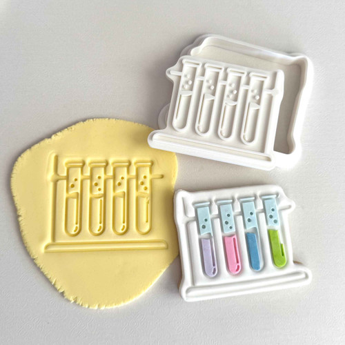 Science Test Tubes Cookie Stamp | Fun STEM Cookie Decor