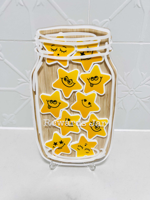 Star Reward Jar – Personalised Acrylic Mason Jar with Cute Star Tokens ...