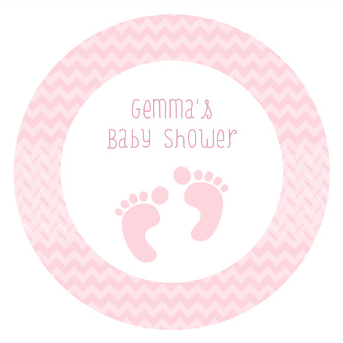 Personalised Pink Footprint Stickers For Baby Shower Favors – 1 Sheet, Paper, Unbranded