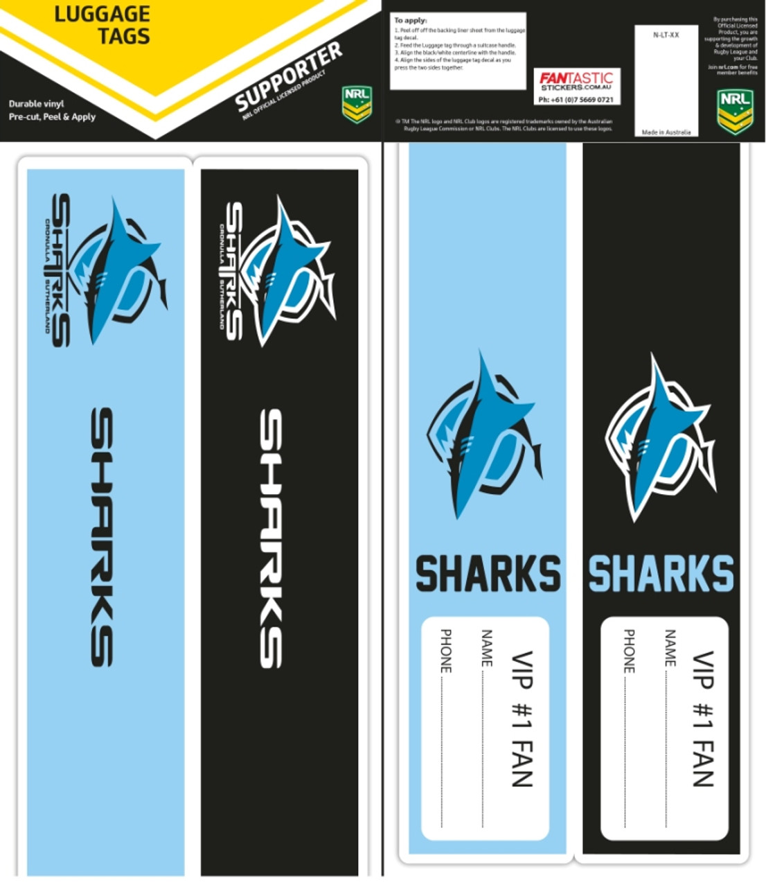 shark luggage tags